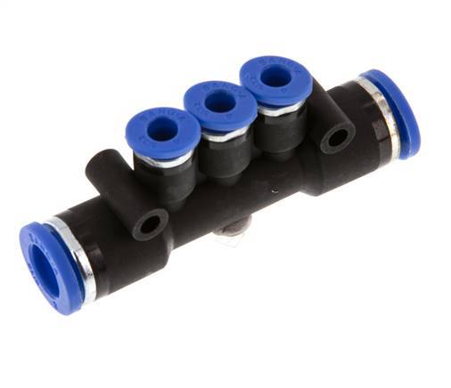 4mm x 8mm 3-way Manifold Messing/PA 66 Insteekfitting NBR