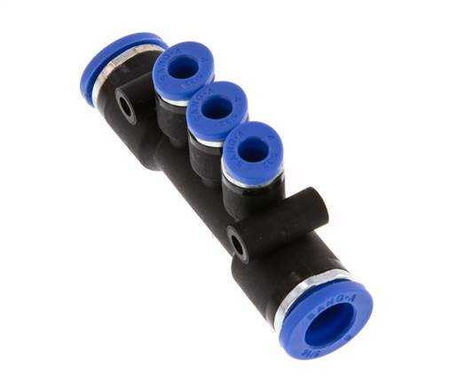 4mm x 8mm 3-way Manifold Messing/PA 66 Insteekfitting NBR