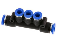 6mm x 8mm 3-way Manifold Messing/PA 66 Insteekfitting NBR