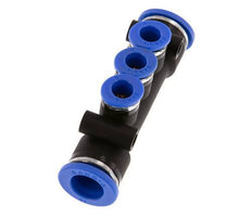 6mm x 10mm 3-way Manifold Messing/PA 66 Insteekfitting NBR