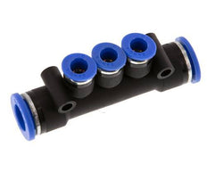 6mm x 10mm 3-way Manifold Messing/PA 66 Insteekfitting NBR