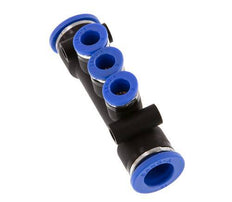 6mm x 10mm 3-way Manifold Messing/PA 66 Insteekfitting NBR