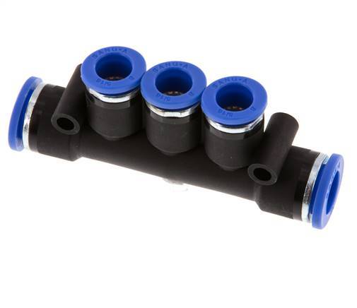 8mm x 10mm 3-way Manifold Messing/PA 66 Insteekfitting NBR