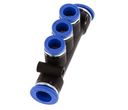 8mm x 10mm 3-way Manifold Messing/PA 66 Insteekfitting NBR