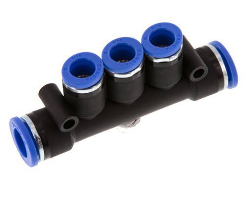 8mm x 10mm 3-way Manifold Messing/PA 66 Insteekfitting NBR