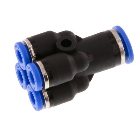 4mm x 6mm 4-way Y Manifold Messing/PA 66 Insteekfitting NBR [2 Stuks]