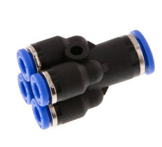 4mm x 6mm 4-way Y Manifold Messing/PA 66 Insteekfitting NBR [2 Stuks]