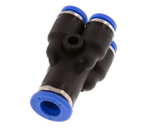 4mm x 6mm 4-way Y Manifold Messing/PA 66 Insteekfitting NBR [2 Stuks]