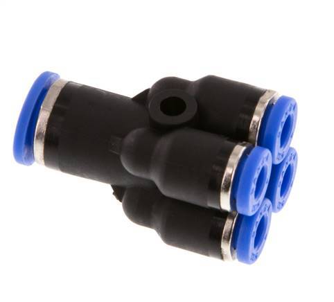 4mm x 6mm 4-way Y Manifold Messing/PA 66 Insteekfitting NBR [2 Stuks]