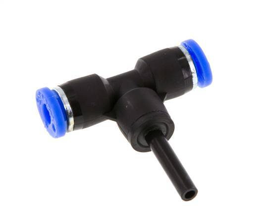 4mm x 4mm T-koppeling PBT Insteekfitting Plug NBR [2 Stuks]