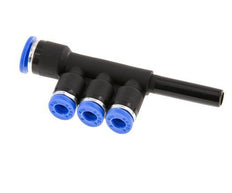 4mm x 6mm x 6mm 3-way Manifold Messing/PA 66 Insteekfitting Plug NBR