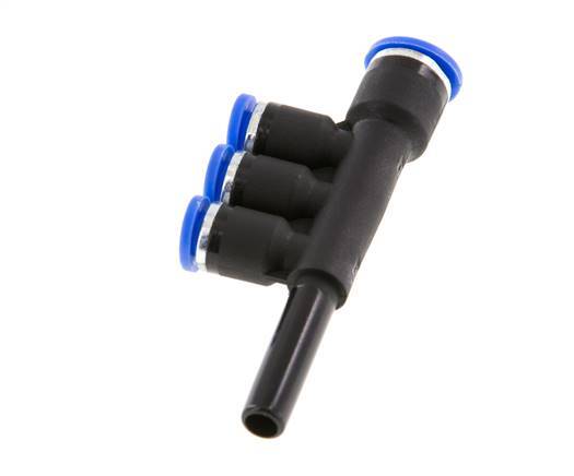 4mm x 6mm x 6mm 3-way Manifold Messing/PA 66 Insteekfitting Plug NBR