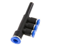 4mm x 6mm x 6mm 3-way Manifold Messing/PA 66 Insteekfitting Plug NBR