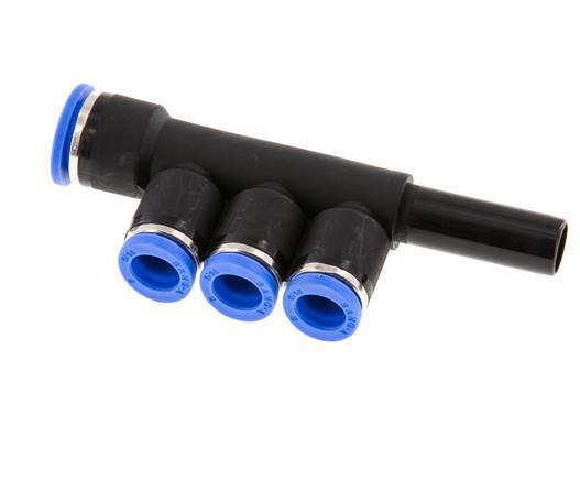8mm x 10mm x 10mm 3-way Manifold Messing/PA 66 Insteekfitting Plug NBR