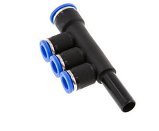 8mm x 10mm x 10mm 3-way Manifold Messing/PA 66 Insteekfitting Plug NBR
