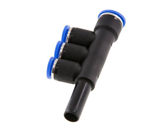 8mm x 10mm x 10mm 3-way Manifold Messing/PA 66 Insteekfitting Plug NBR