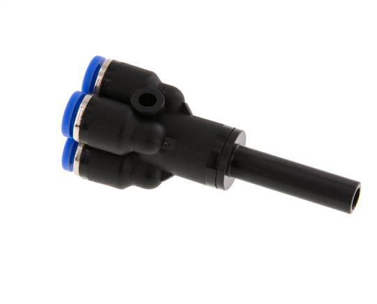 4mm x 6mm 4-way Y Manifold Messing/PA 66 Insteekfitting Plug NBR