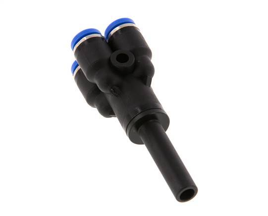 4mm x 6mm 4-way Y Manifold Messing/PA 66 Insteekfitting Plug NBR