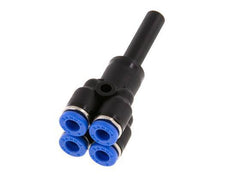 4mm x 6mm 4-way Y Manifold Messing/PA 66 Insteekfitting Plug NBR