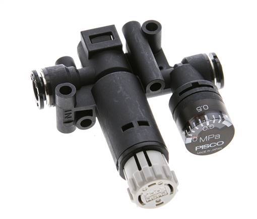 Pneumatische Drukregelaar 6mm met manometer