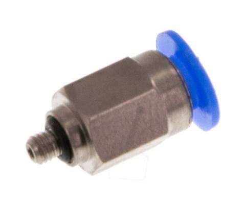 4mm x M 3 Staal/POM Insteekfitting Buitendraad Compact Ontwerp NBR [2 Stuks]