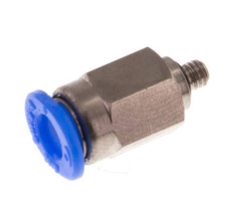 4mm x M 3 Staal/POM Insteekfitting Buitendraad Compact Ontwerp NBR [2 Stuks]