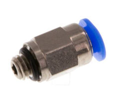 3mm x M 5 Push-in Fitting with Male Threads Brass/POM NBR Compact Design [5 Pieces]