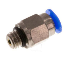 3mm x M 6 Push-in Fitting with Male Threads Brass/POM NBR Compact Design [2 Pieces]