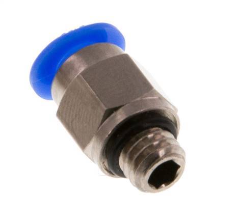 4mm x M 6 Messing/POM Insteekfitting Buitendraad Compact Ontwerp NBR [2 Stuks]
