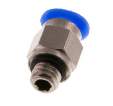 4mm x M 6 Messing/POM Insteekfitting Buitendraad Compact Ontwerp NBR [2 Stuks]