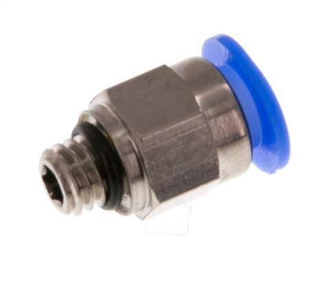 6mm x M 6 Messing/POM Insteekfitting Buitendraad Compact Ontwerp NBR [2 Stuks]