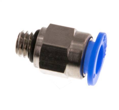 6mm x M 6 Messing/POM Insteekfitting Buitendraad Compact Ontwerp NBR [2 Stuks]