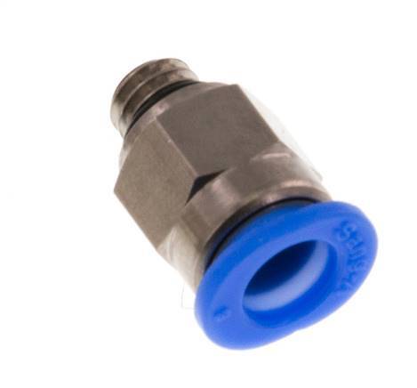 6mm x M 6 Messing/POM Insteekfitting Buitendraad Compact Ontwerp NBR [2 Stuks]