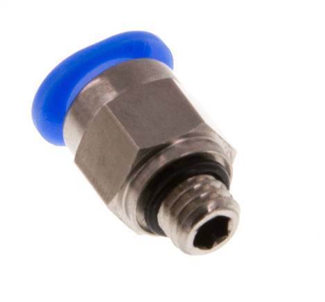 6mm x M 6 Messing/POM Insteekfitting Buitendraad Compact Ontwerp NBR [2 Stuks]