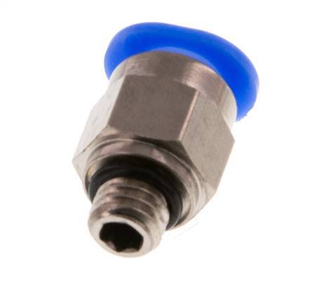 6mm x M 6 Messing/POM Insteekfitting Buitendraad Compact Ontwerp NBR [2 Stuks]