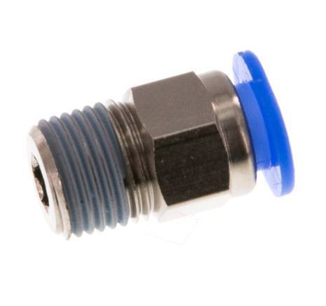 6mm x R1/8'' Messing/POM Insteekfitting buitendraad Compact Ontwerp NBR [5 Stuks]