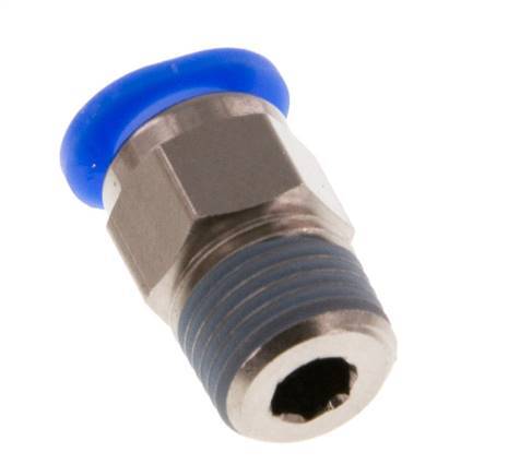 6mm x R1/8'' Messing/POM Insteekfitting buitendraad Compact Ontwerp NBR [5 Stuks]