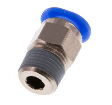 6mm x R1/8'' Messing/POM Insteekfitting buitendraad Compact Ontwerp NBR [5 Stuks]