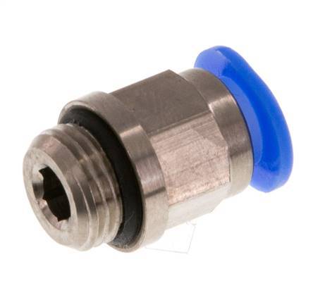 6mm x G1/8'' Messing/POM Insteekfitting buitendraad Compact Ontwerp NBR [5 Stuks]