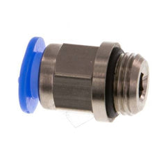 6mm x G1/8'' Messing/POM Insteekfitting buitendraad Compact Ontwerp NBR [5 Stuks]