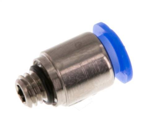 6mm x M 6 Messing/POM Insteekfitting Buitendraad Binnenzeskant Compact Ontwerp NBR [2 Stuks]