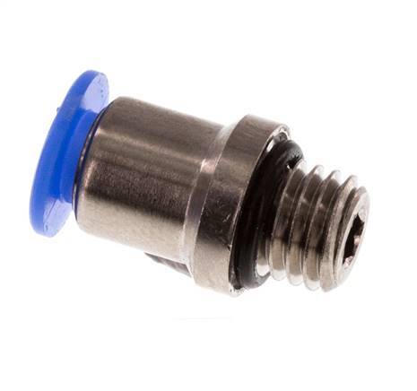 4mm x M 7 Messing/POM Insteekfitting buitendraad Binnenzeskant Compact Ontwerp NBR [5 Stuks]