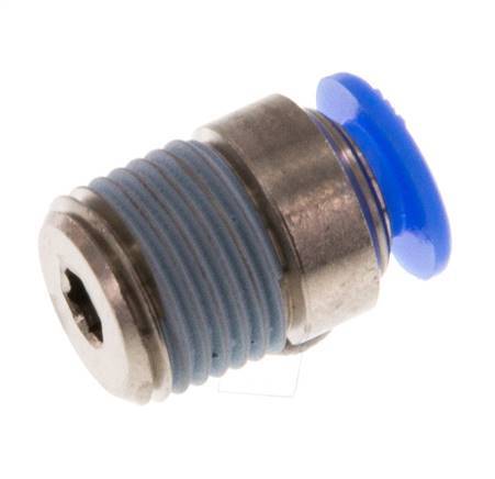 4mm x R1/8'' Messing/POM Insteekfitting buitendraad Binnenzeskant Compact Ontwerp NBR [5 Stuks]