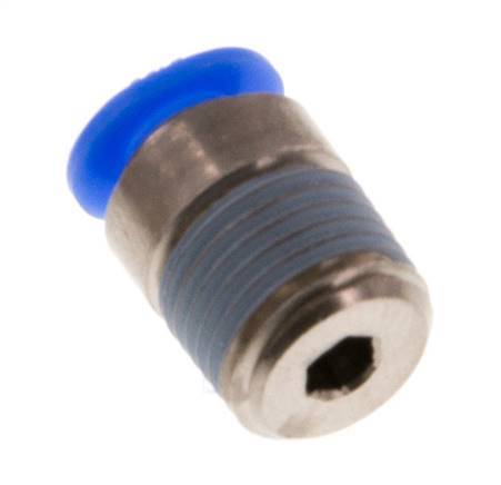 4mm x R1/8'' Messing/POM Insteekfitting buitendraad Binnenzeskant Compact Ontwerp NBR [5 Stuks]
