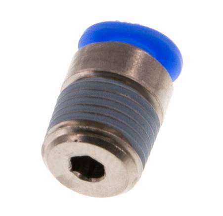 4mm x R1/8'' Messing/POM Insteekfitting buitendraad Binnenzeskant Compact Ontwerp NBR [5 Stuks]