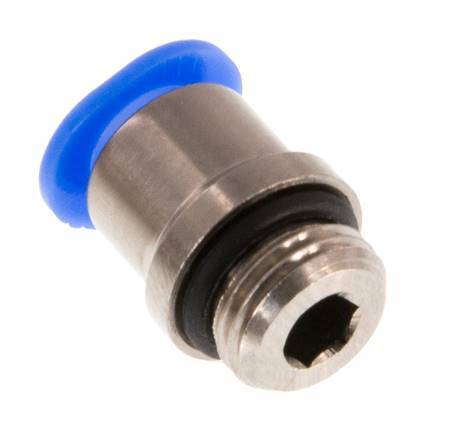 6mm x G1/8'' Messing/POM Insteekfitting buitendraad Binnenzeskant Compact Ontwerp NBR [5 Stuks]