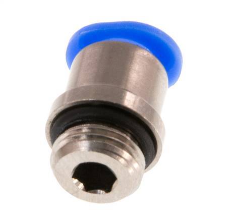 6mm x G1/8'' Messing/POM Insteekfitting buitendraad Binnenzeskant Compact Ontwerp NBR [5 Stuks]