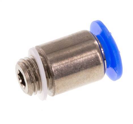 4mm x M 6 x 0.75 Messing/POM Insteekfitting buitendraad Binnenzeskant Compact Ontwerp NBR [5 Stuks]