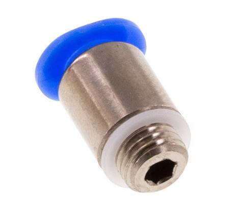 4mm x M 6 x 0.75 Messing/POM Insteekfitting buitendraad Binnenzeskant Compact Ontwerp NBR [5 Stuks]