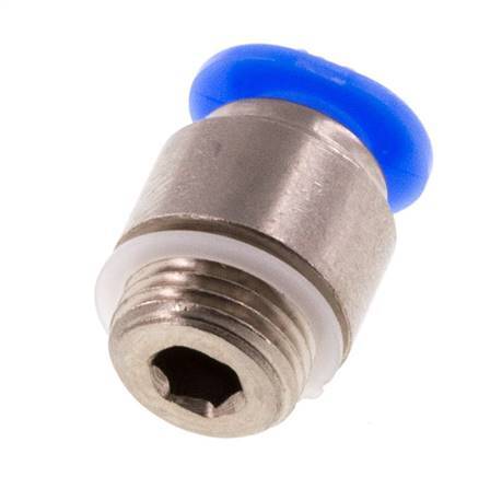 4mm x M 8 x 0.75 Messing/POM Insteekfitting buitendraad Binnenzeskant Compact Ontwerp NBR [5 Stuks]